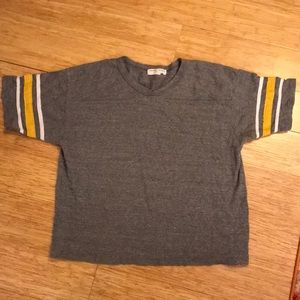 Urban Outfitters Football Stripe Sleeve Tee